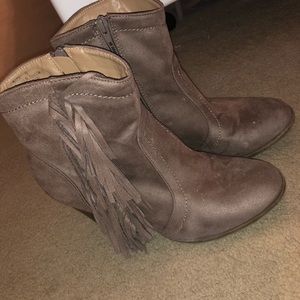 Fringed booties